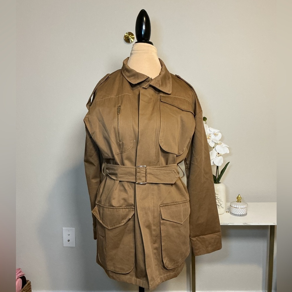 Naked Wardrobe Women's Brown Belted Jacket - Picture 1 of 6